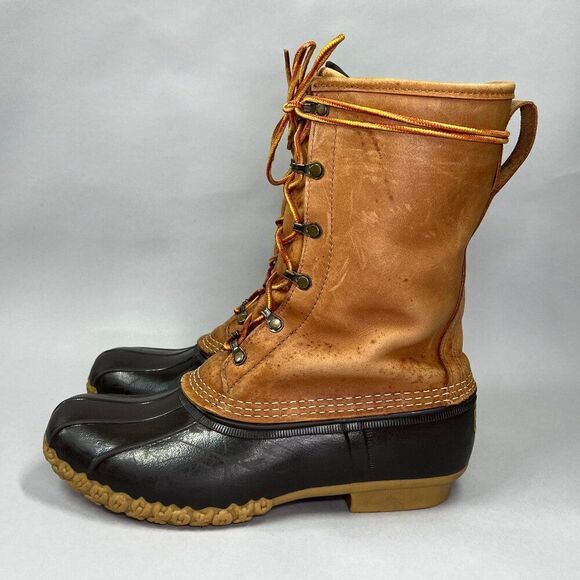 L.L. Bean Men's Size 9 8" Gore-Tex Insulated Brown Leather Bean Boots - Picture 4 of 14